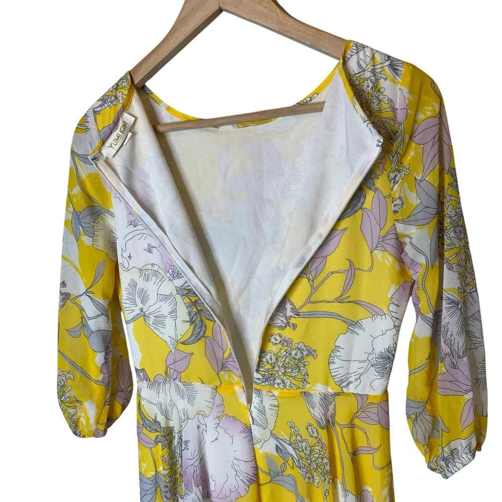Yumi Kim Charvi Woodstock‎ Floral Maxi Dress Bora Bora Yellow Anthropologie XS